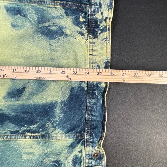 Milwaukee Performance Mens XXL Denim Motorcycle Vest Yellow Blue Acid Wash Biker - Picture 11 of 11